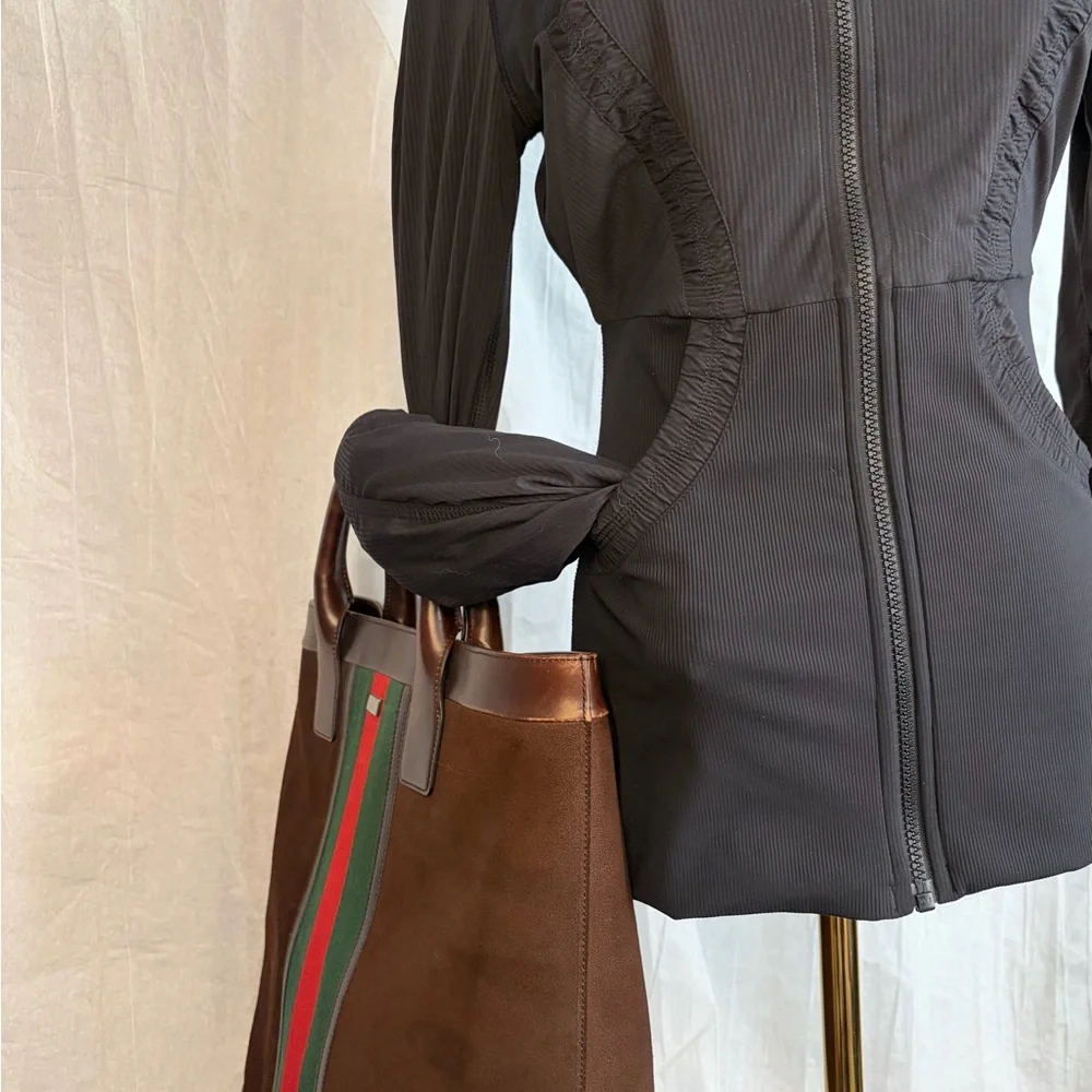 Gucci Brown Suede Ophidia Sherry line tote